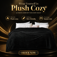 Couverture en polaire corail noire taille Queen, douce, pour lit, jeté, toutes saisons, usage domestique