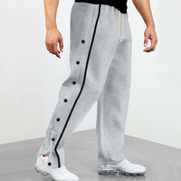 Celana Jogger Pria Kasual Musim Semi Gugur Trendi Stylish, Celana Olahraga Lurus Berkancing Bahan Poliester