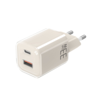 Cargador GaN de 30W con Doble Puerto USB C+A, Mini Cargador de Pared PD con Enchufe Europeo, Certificado CE, Adaptador de Carga Rápida para iPhone 15 14 iPad