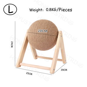 Nuevo Diseño de Juguete Rascador para Gatos, Poste de Sisal con Bola Rascadora y Base de Madera - Product Image 6