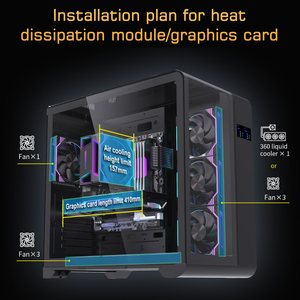 Lovingcool OEM/ODM kustom menara penuh ATX casing PC lemari komputer Desktop dengan tampilan suhu tersedia - Product Image 3