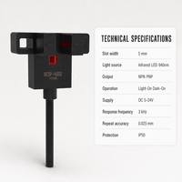 Sensor Fotoelektrik Tipe Slot SOP-U82 5mm Saklar Optik Beralur NPN PNP DC5-24V 3kHz IP50 untuk Mesin Pelabelan Grosir