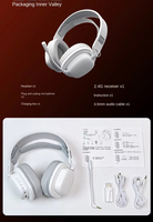 Auriculares Inalámbricos para Juegos HJSDZHI HJ001 con Cuatro Modos, 2.4G, Controlador de 40 mm, Batería de 60H para PC, Switch y Móviles