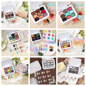 Vente chaude 9 grille Nail Art solide Pat peinture Gel vernis Non-lavage dégradé couleur floraison <span class=keywords><strong>dessin</strong></span> ongles tapotant vernis Gel - Product Image 1