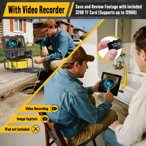 Caméra d'Inspection de Canalisations 1080P, 512Hz, Nivellement Automatique, <span class=keywords><strong>50M</strong></span> (165ft), <span class=keywords><strong>Endoscope</strong></span> Vidéo pour Plomberie et Égouts - Product Image 6