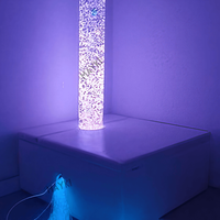Ensemble de podium d'angle interactif pour tube à bulles Ensemble de fibres optiques sensorielles avec plate-forme carrée et tube à bulles