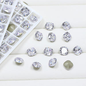 स्टार ज़िरकोनियम 8 मिमी फ्लैट वर्ग मैनीक्योर ड्रिल बर्फ फूल काट नीचे सुपर फ्लैश डिय गहने नाखून गैंडे - Product Image 1