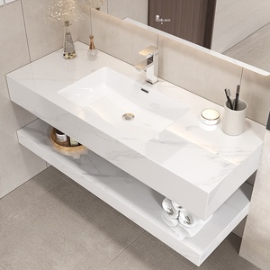 Placa de piedra de doble capa, lavabo de cerámica sin costuras, armario de Baño de Hotel <span class=keywords><strong>con</strong></span> espejo inteligente - Product Image 4