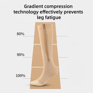 Calcetines de compresión con cremallera de alta calidad al por mayor para mujer, calcetines de presión adelgazantes y saludables con cremallera para deportes, fitness, gimnasio y correr. - Product Image 3