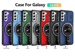 Chargement sans fil magnétique à fenêtre coulissante pour Samsung Galaxy S21 S21FE S21Ultra coque de téléphone avec <span class=keywords><strong>protection</strong></span> en verre de lentille à montage en anneau - Product Image 6