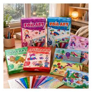 Woodland Animals DIY Foil Art Kit Shimmer <b>Foam</b> Scene Cards Quiet Time <b>Crafting</b> Game Birthday Gift For Children - Product Image 6