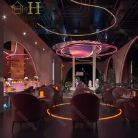 Décoration élégante rose pour boîte de nuit, accessoires pour boîte de nuit avec éclairage, ensembles de meubles de bar de haute qualité pour la conception de boîtes de nuit