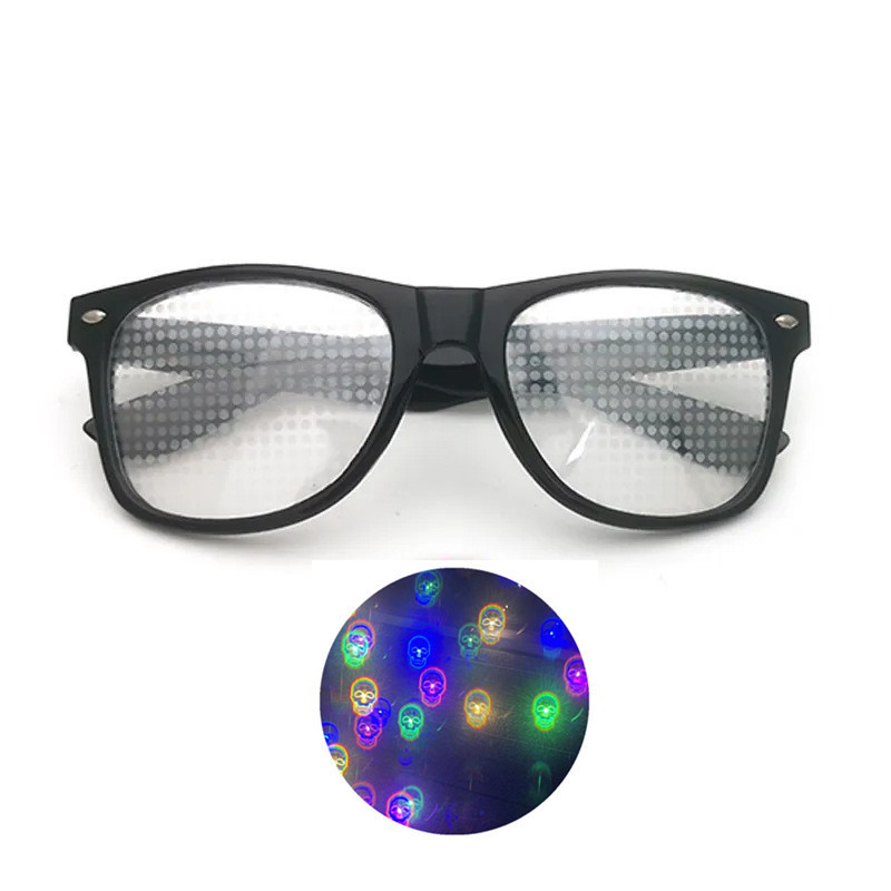 Design Tête de Mort : Monture Noire, Verres Transparents