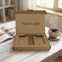 Boîte d'expédition en carton ondulé 100% recyclable avec logo personnalisé pour l'expédition de vêtements e-commerce, finition de laminage mat