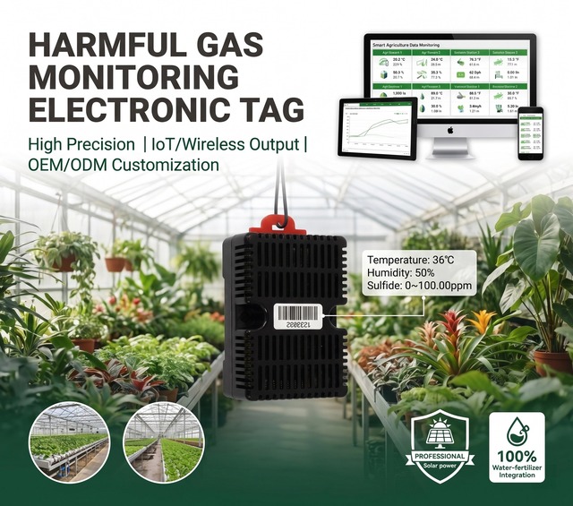 Manufacturer Active 2.4G RFID Harmful Gas Electronic Tag TVOC Temperature Humidity Wireless Sensor for Livestock Farms Warehouse