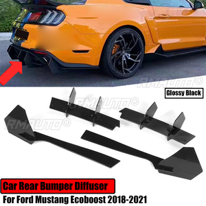 Difusor para Ford Mustang Ecoboost 2018-2021, Protector de Parachoques Trasero, Alerón, Splitter, Kit de Carrocería, Acabado Brillante Negro 2020 2019 - Product Image 1