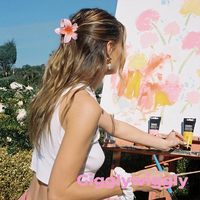 Pinces à cheveux mignonnes et préppy à thème tropical plage, fleurs hawaïennes plumeria et hibiscus, pour femmes et filles, Chine