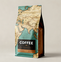 Sachets Doypack Personnalisés Imprimés 125g, 250g, 500g, 1kg avec Feuille d'Aluminium Stratifiée et Matériaux Recyclés pour l'Emballage du Café