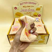 Jouet Squishy en PU en forme de pain grillé, à remontée lente, motifs animaux assortis, doux, sensoriel, anti-stress, cadeau, vente en gros