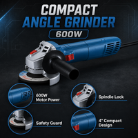 Meuleuse d'angle filaire GWS 2200 230 2200W 9" 230mm M14 avec interrupteur arrière, outil industriel pour la découpe et le meulage de l'acier