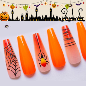 <span class=keywords><strong>Faux</strong></span> <span class=keywords><strong>ongles</strong></span> à presser de luxe <span class=keywords><strong>2021</strong></span>, design cercueil, marque privée, thèmes Halloween, Festival d'horreur, Noël, Bonhomme de neige, Vieil homme - Product Image 3