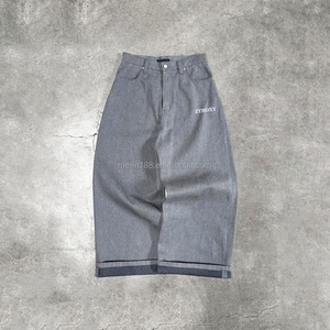 Custom Oversized Heavyweight 14oz Baggy Jeans Raw Japanese Selvedge <b>Denim</b> Plus Size Pants Grey Designer Jeans Men - Product Image 1