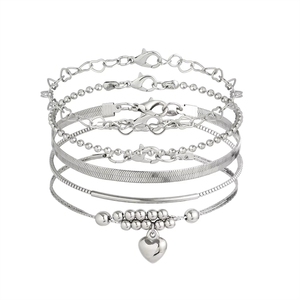 Set Gelang Kaki Berlapis Emas Lateefah Model Tulang Ular Punk dengan Manik-Manik untuk Hadiah Ulang Tahun Wanita - Product Image 5