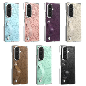 <span class=keywords><strong>เคส</strong></span>โทรศัพท์หนังลายดอกไม้พร้อมสายคล้องข้อมือสำหรับซัมซุง กาแลคซี่ ซี โฟลด์ 8 7 6 อัลตร้าเคสหนังลายดอกไม้กันกระแทก - Product Image 2