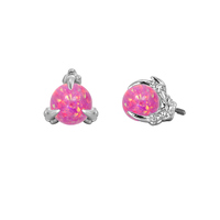 GZN ASTM F Titane Dragon Claw Prong Set Bleu Blanc Rose Violet Opale Pierre 16G Labret Helix Boucle d'oreille à filetage interne