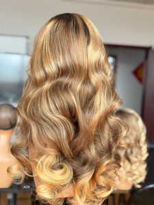 Venta al por mayor barato pelucas de cabello humano Balayage Color Body Wave HD 13*5 encaje frontal cabello humano con línea de cabello prearrancada - Product Image 4