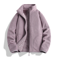 Veste en polaire Sherpa pour femme, hiver, couleur unie, fermeture éclair intégrale, microfibre super douce, brossée, coupe-vent, tricotée