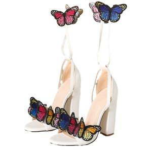 รองเท้าส้นสูงแบบใหม่สำหรับฤดูร้อน ปักลายหนังกลับ ส้นหนา สายรัดแบบเชือก แฟชั่นอินเทรนด์ ทรงหุ้มข้อสูง พร้อมพื้นรองรับนุ่มสบาย ดีไซน์ยืดหยุ่น - Product Image 5