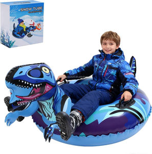 Tubo de Nieve Inflable Resistente con Forma de Dinosaurio, Trineo Grande para Diversión Invernal, Equipo Plegable de PVC Grueso con Fondo Rígido - Product Image 4