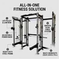 Machine Smith tout-en-un avec rack de musculation et système de tirage croisé pour entraînement en salle de sport commerciale