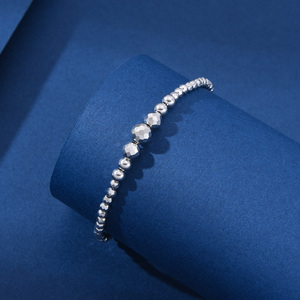Italian Handcrafted 925 Sterling <strong>Silver</strong> Bead Ball Chain Bracelet Exquisite 3/4/5/6mm Diamonds Gold Plated <strong>Bangles</strong> for Women <strong>Men</strong> - Product Image 5