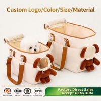 Sac de transport personnalisé pour animaux de compagnie, mignon, respirant, en polyester doux, pour petits chiens et chats, avec fermeture éclair, sac à bandoulière de voyage avec poches