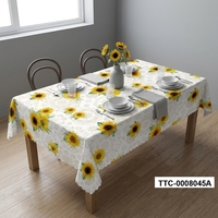 Nappe en plastique imperméable, résistante à l'huile et à la chaleur, écologique, facile à nettoyer, pour restaurant, maison, mariage, fête, motif tournesol