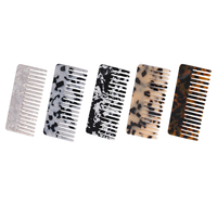 JunYiBeauty Vente en gros Peigne de coiffure droit pour barbier, brosse à cheveux à dents larges et peignes carrés ultra-fins en acétate pour femmes