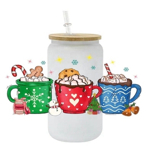 100 + nuova coppa di Natale Natale UV DTF Adesivi 3D Christmas <span class=keywords><strong>Boujie</strong></span> Uvdtf avvolgimenti per tazza da 16OZ - Product Image 4