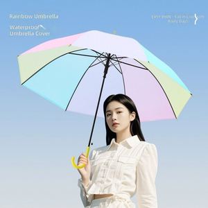 Nouveau parapluie transparent à manche long automatique avec empiècements de couleur, parapluie transparent épaissi pour étudiants - Product Image 2