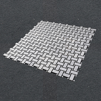 Centurymosaic Mosaïques murales en marbre tressé Carrara Nero Marquina, mosaïque de pierre blanche et noire pour cuisine et salle de bain, vente en gros