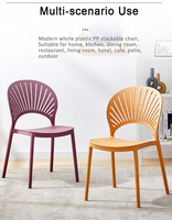 Vente en gros chaise moderne en pp sans accoudoirs de couleur noire pour l'extérieur chaise en plastique empilable pour restaurant tables de café 4 chaises