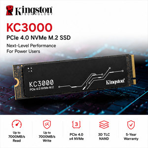 Unidad de Estado Sólido (SSD) Kingston KC3000 para Ordenador de Escritorio y Portátil, Interfaz <span class=keywords><strong>M2</strong></span>, Protocolo NVMe, Compatible con PCIe 4.0, Velocidad de Lectura/Escritura de 7000/6000 MB/s, 3D TLC NAND - Product Image 1