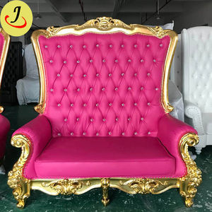 Silla de Trono de Cuero Real Dorada Blanca Económica para Bodas, Uso en Exteriores, Hogar y Hoteles - Product Image 2