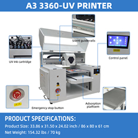 Imprimante jet d'encre UV haute résolution 3360 avec table à aspiration d'air pour matériaux souples, cartes d'identité, boîtes en bois, artisanat métallique