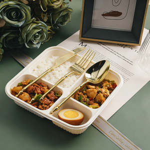 Juego de Cubiertos Desechables de Plástico PS Dorado de 3 Piezas, Cuchillo, Tenedor y Cuchara <span class=keywords><strong>para</strong></span> Banquetes, Eventos, Bodas, Fiestas y Hostelería - Product Image 5