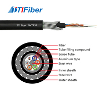 Cable de Fibra Óptica Monomodo GYTA33 con Doble Cinta de Acero Armado, 2, 16, 24 Núcleos, para Entierro Directo Subterráneo y Áreas Húmedas Inundadas