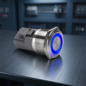 19mm Metal Panel <b>Push</b> <b>Button</b> <b>Switch</b> 1NO 24V Momentary Head LED Ring Illuminated Solder Terminal Industrial Control IP22 1A - Product Image 3