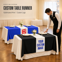 Nappe de table personnalisée en polyester pour sublimation, tissu de lin avec logo d'entreprise, pour événements de mariage