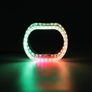 3inch" RGBW 12V O-shaped Multicolor Front <b>Light</b> <b>Led</b> Angel Eyes halo Rings Headlights Decorate Shroud Cover for <b>Projector</b> Lens - Product Image 1